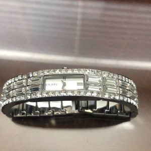 Stainless steal bracelet watch with diamond accent